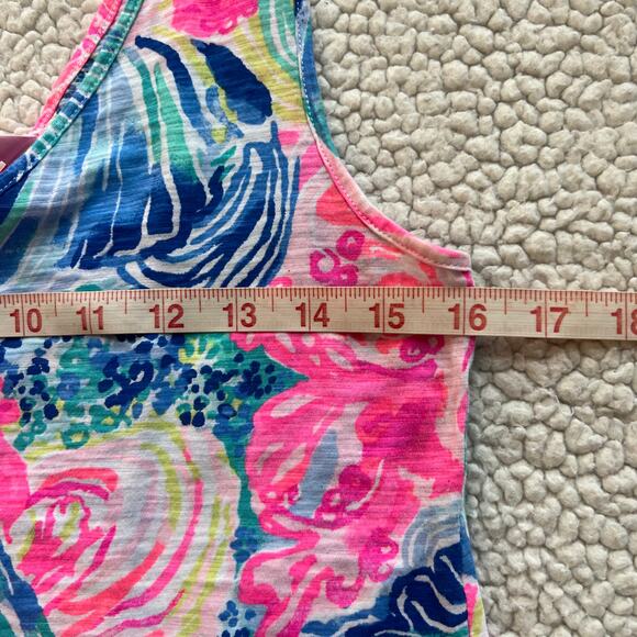 Lilly Pulitzer Gigi V-Neck Tank Top Beach Please 100% Cotton Small - Picture 7 of 8